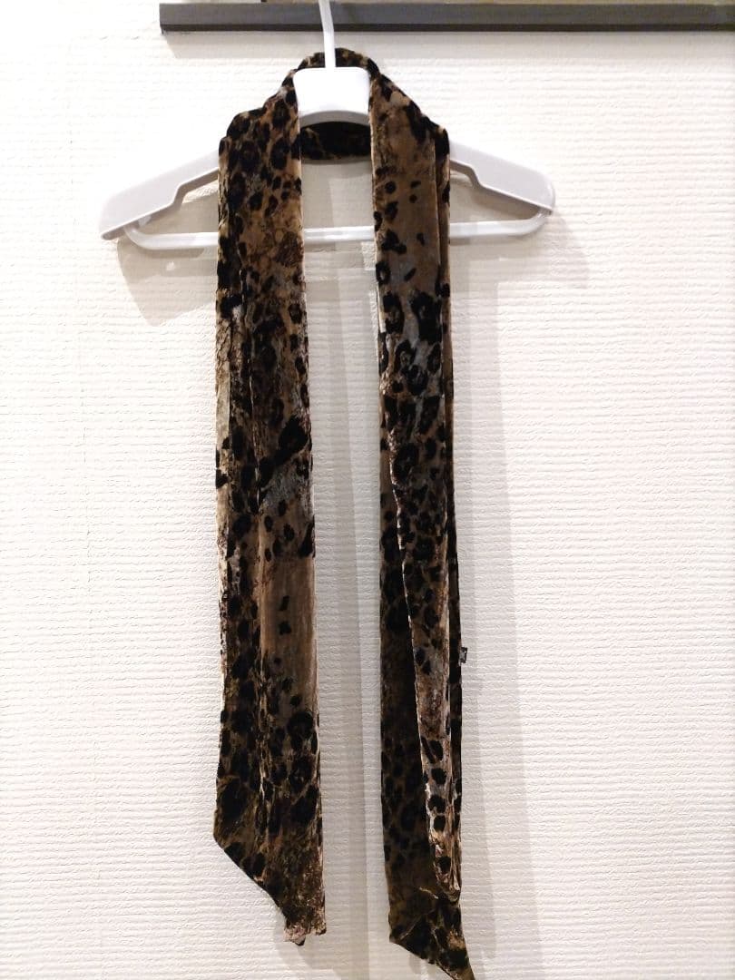 ＲＯＥＮブラウン レオパード柄 ベルベット ストール