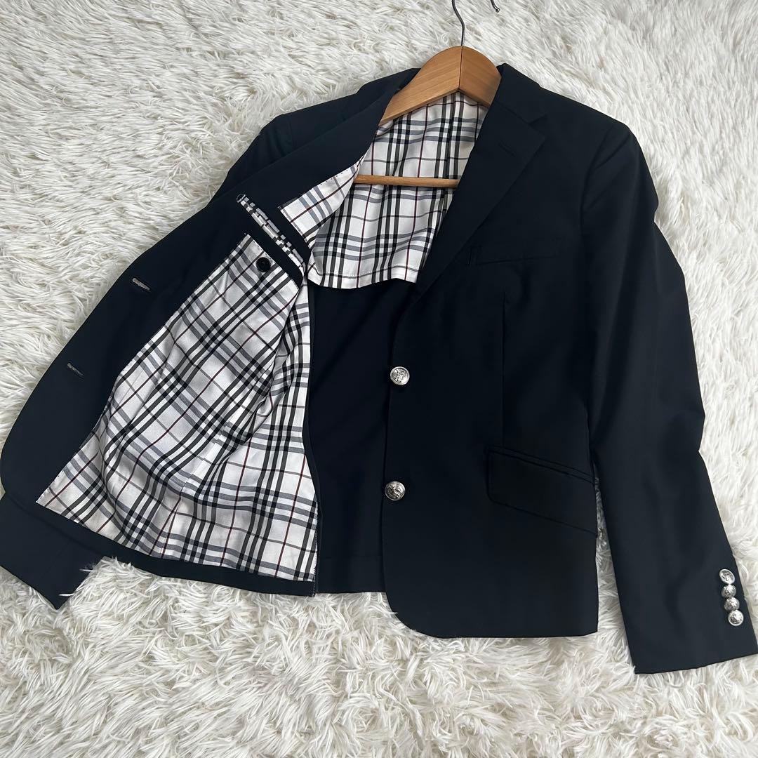 バーバリーブラックレーベル　銀ボタンジャケットSuper120 ノバチェック