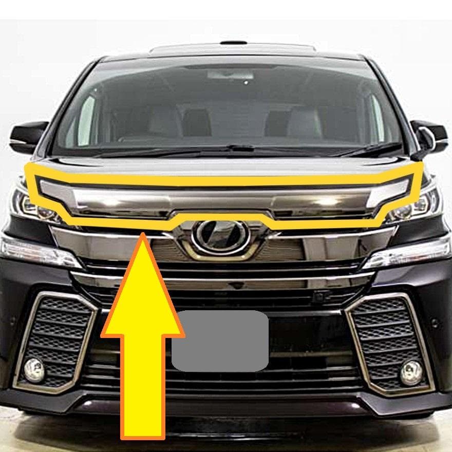 トヨタ ヴェルファイア 30 前期 ボンネット フード モール スモーク メッキ