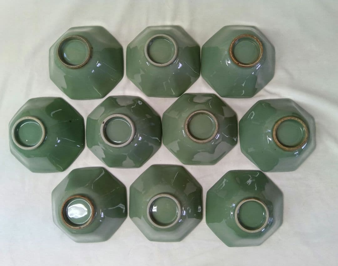 高台小鉢　蟹絵　5客　八角鉢　10客　骨董　和食器　懐石料理 会席 向付