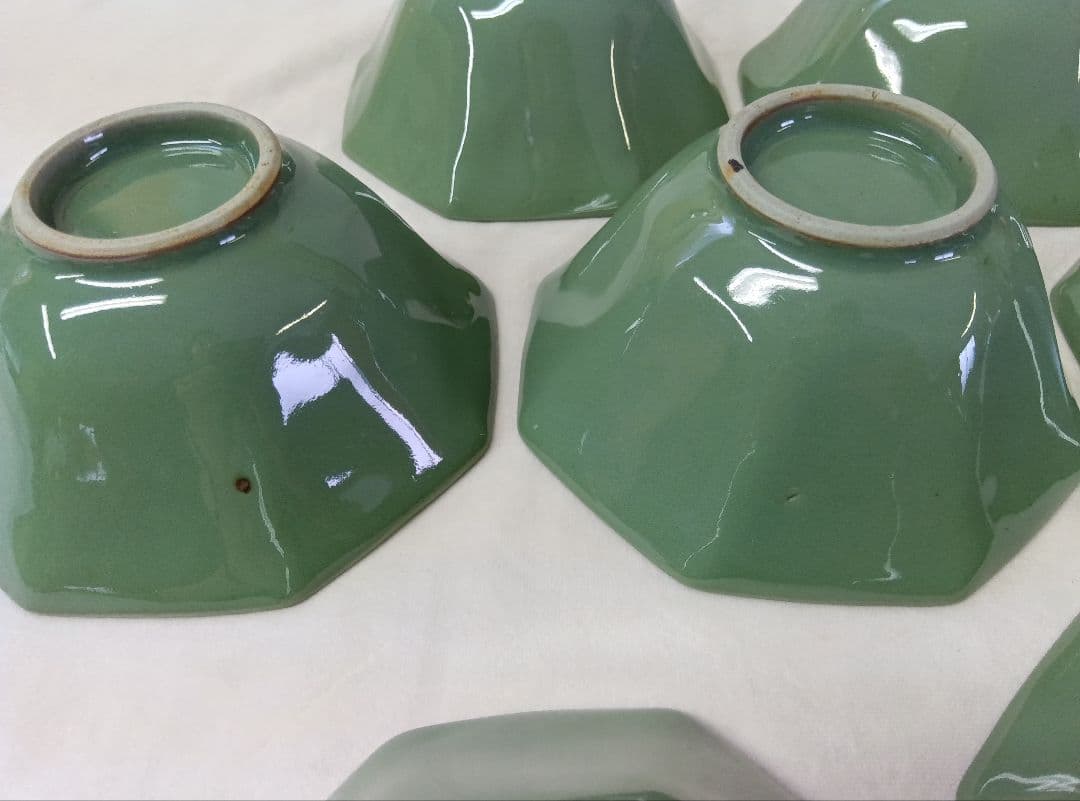 高台小鉢　蟹絵　5客　八角鉢　10客　骨董　和食器　懐石料理 会席 向付