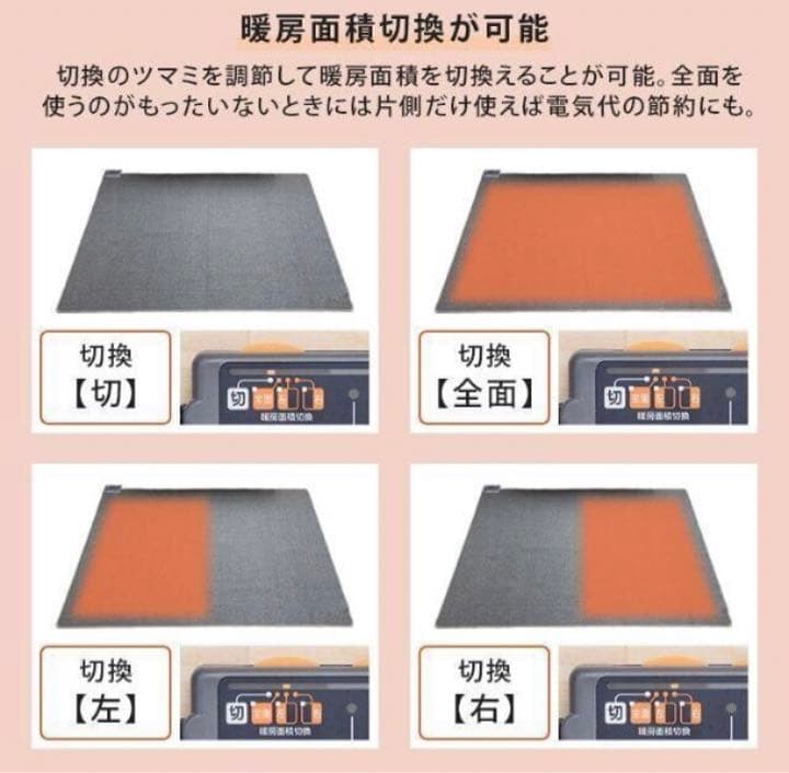 新品★TEKNOS ラグ付き 2畳用電気カーペット