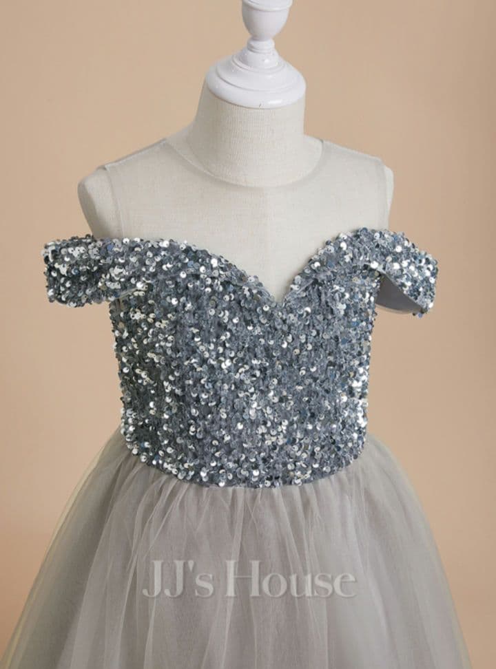 JJs Houseグレーシルバー オフショルダー フォーマルドレス