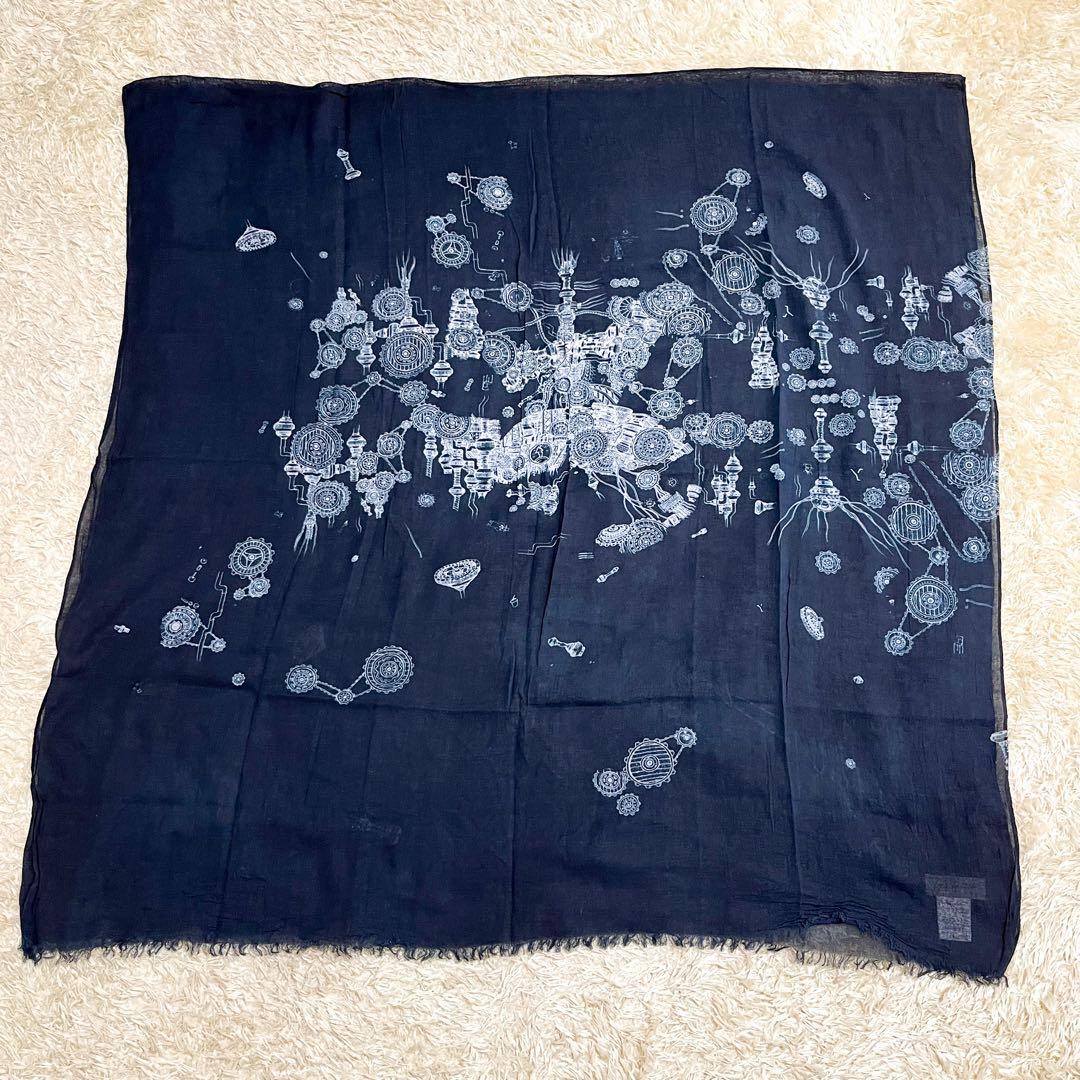 yohji yamamoto スカーフ 大判 柄 ストール