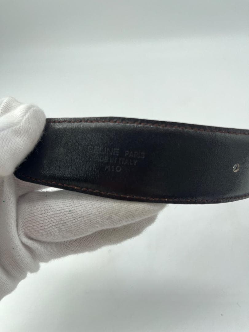 美品✨セリーヌ 馬車金具 ゴールド レザー ベルト 黒 ブラック