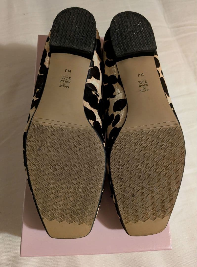 【値下げ】美品 Diana ヒョウ柄 フラット バレエ ハラコ 23.5