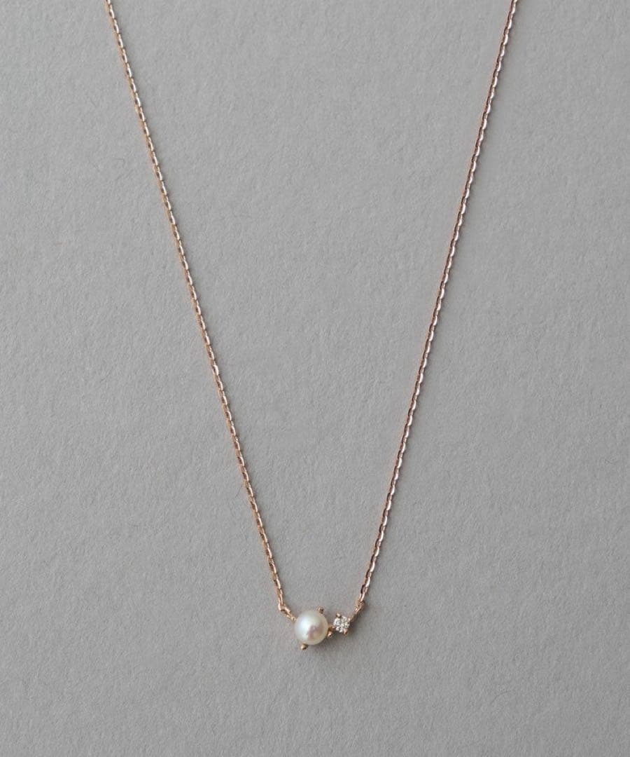 【NYLove】ete K10MPG パール/ダイヤモンド ネックレス