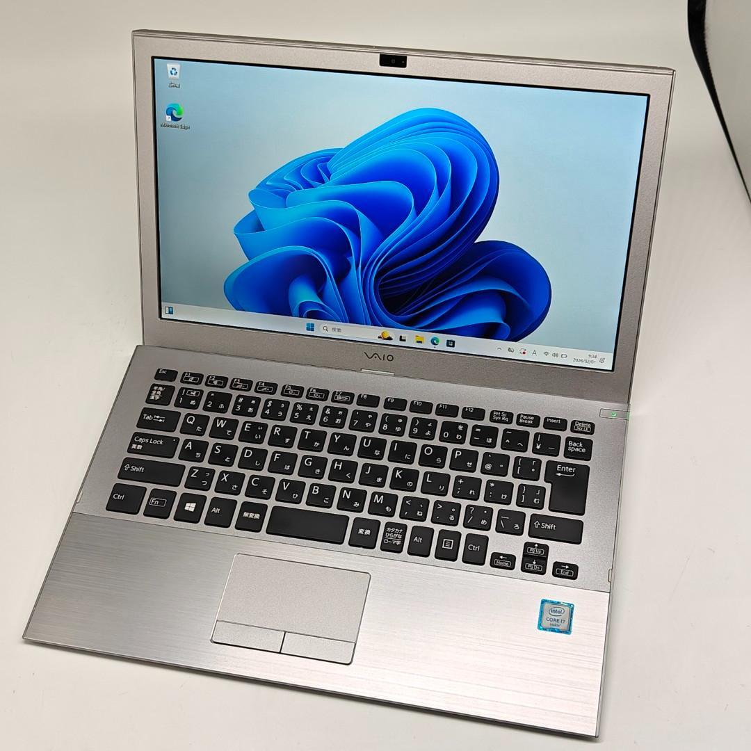 【VAIO】VJS 高性能i7 SSD128GB 8GB シルバー ノートPC