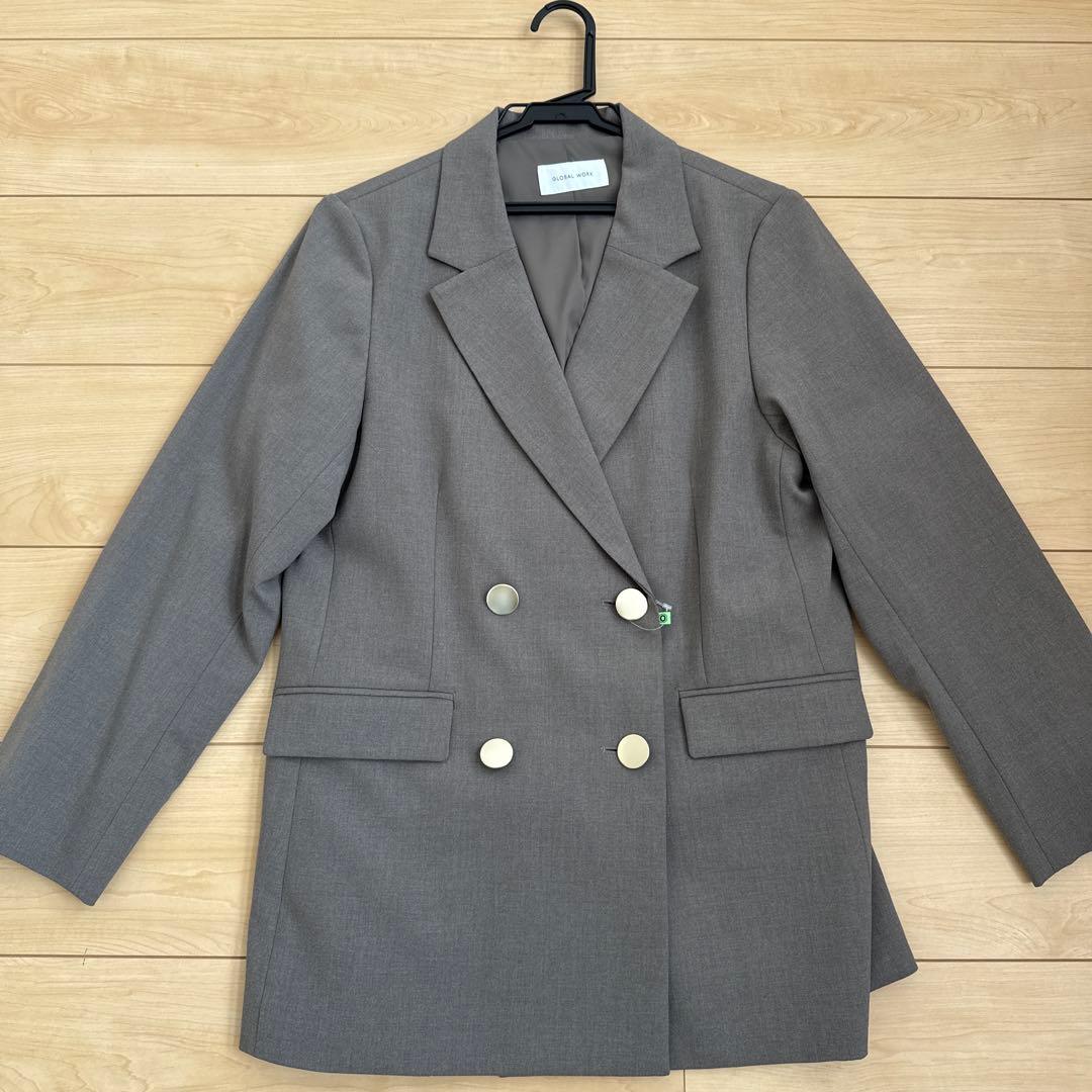 GLOBAL WORK☆ウツクシルエットダブルジャケットM