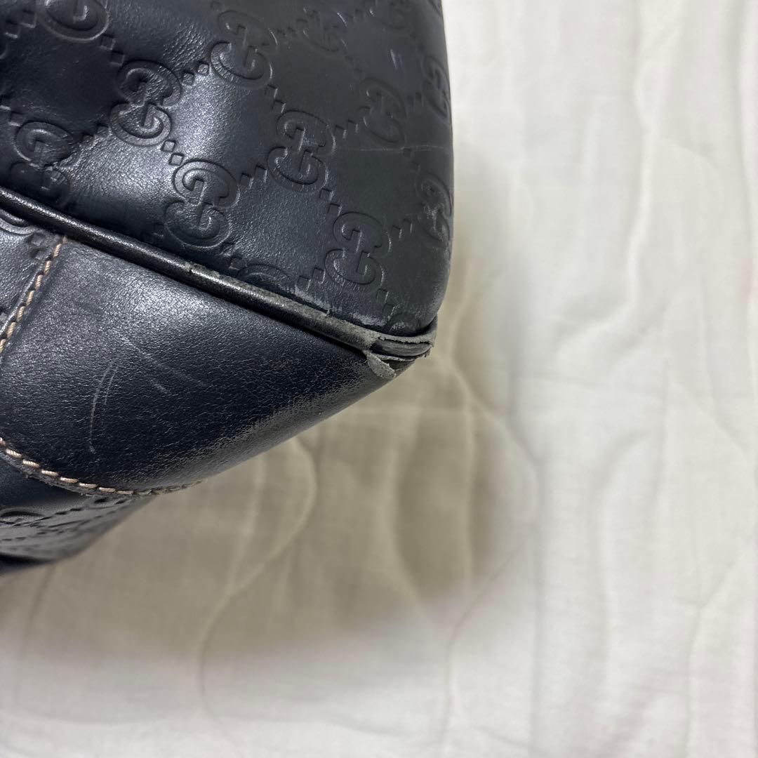 GUCCI ブラック レザーボストンバッグ