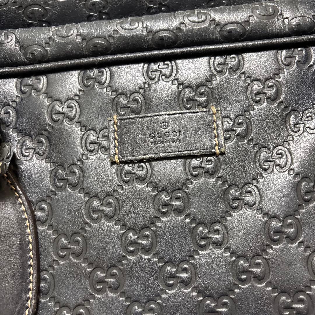 GUCCI ブラック レザーボストンバッグ