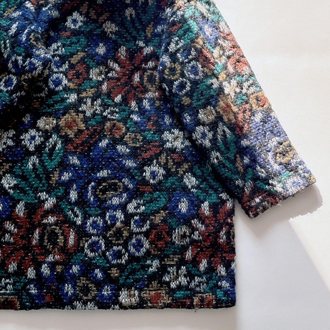 茄子の花様！ミッソーニ リバーシブル ウール　モヘア 幾何学模様 イタリア製