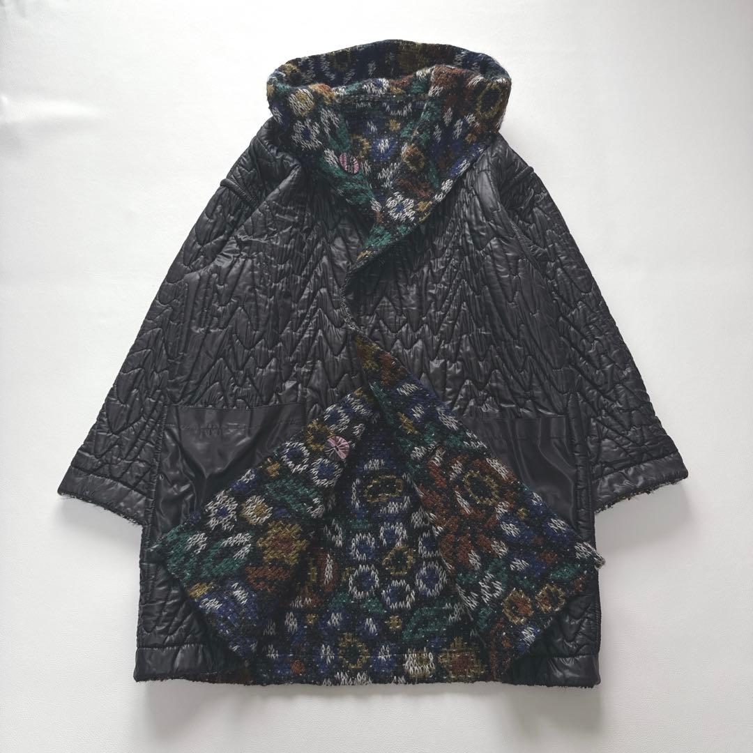 茄子の花様！ミッソーニ リバーシブル ウール　モヘア 幾何学模様 イタリア製