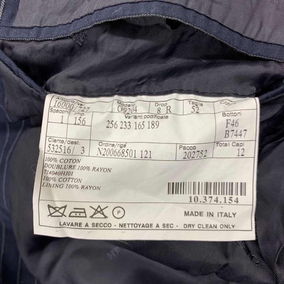 HERMES コットン ストライプ スーツ セットアップ ネイビー