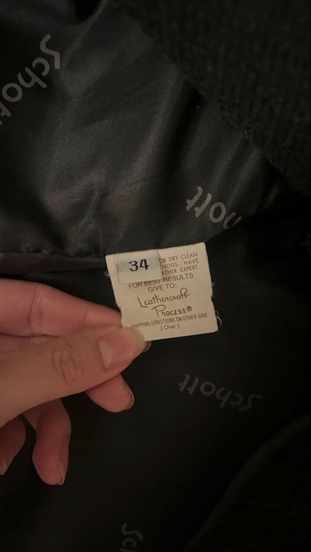 Schott ブラック レザー ジャケット サイズ34