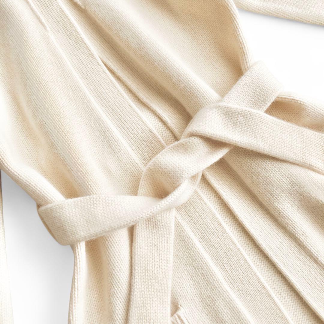 【美品】ラルフローレン ウール シルク混 ベルテッドロングニットワンピース S