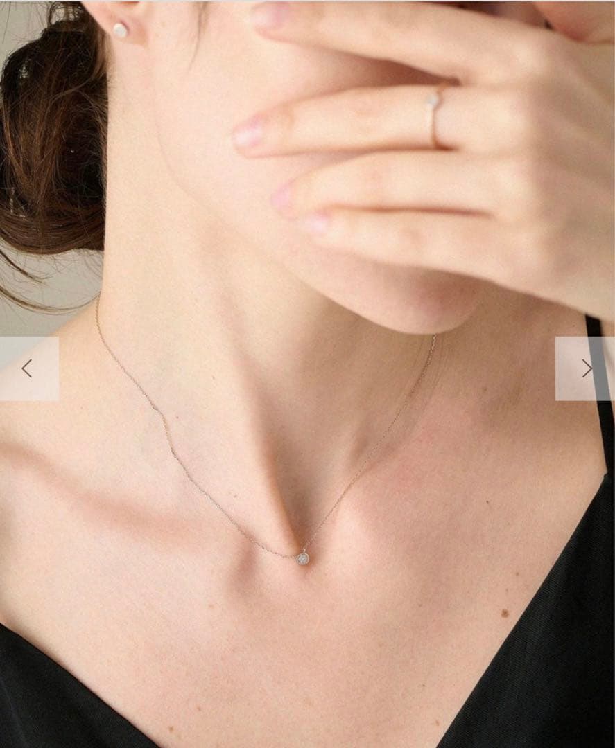 ete K10MPG ブリリアント ダイヤモンド ネックレス ピンクゴールド