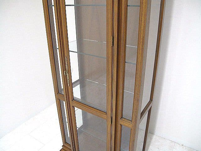 ドレクセルヘリテイジ「フランチェスカ」ウォールナット材キュリオケース　※照明不良