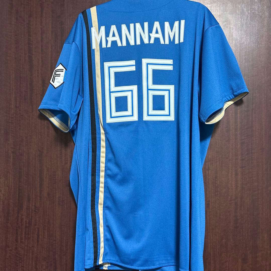 万波中正　北海道日本ハムファイターズ　レプリカユニフォーム　ビジター　L