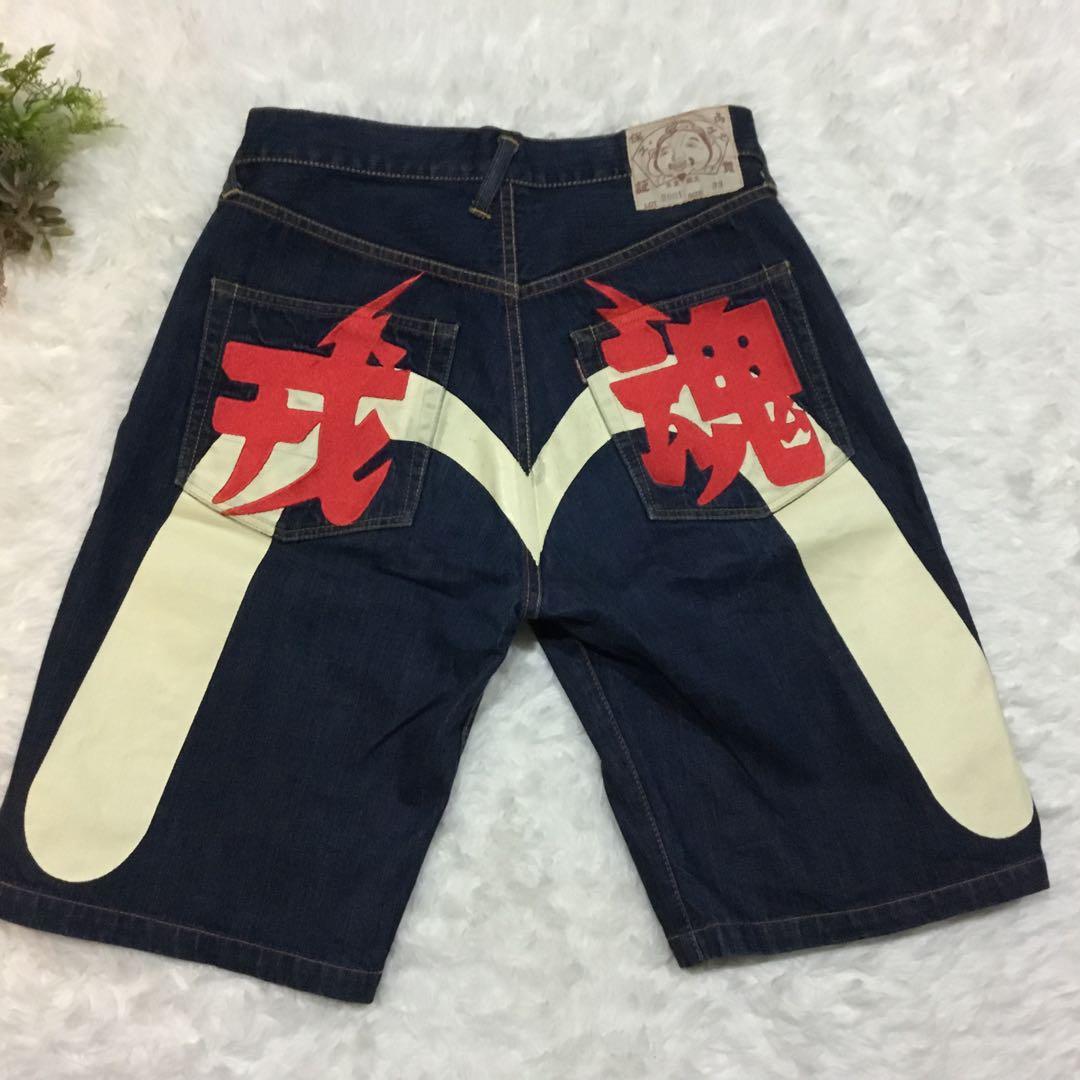 ✨希少✨EVISU 2001 デニムショートパンツ サイズ33 赤刺繍 戎魂