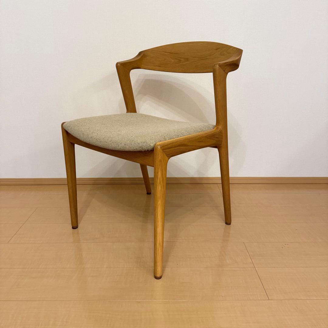 美品 シキファニチア ユナセミアームチェア ダイニングチェア 椅子 日本製 ①