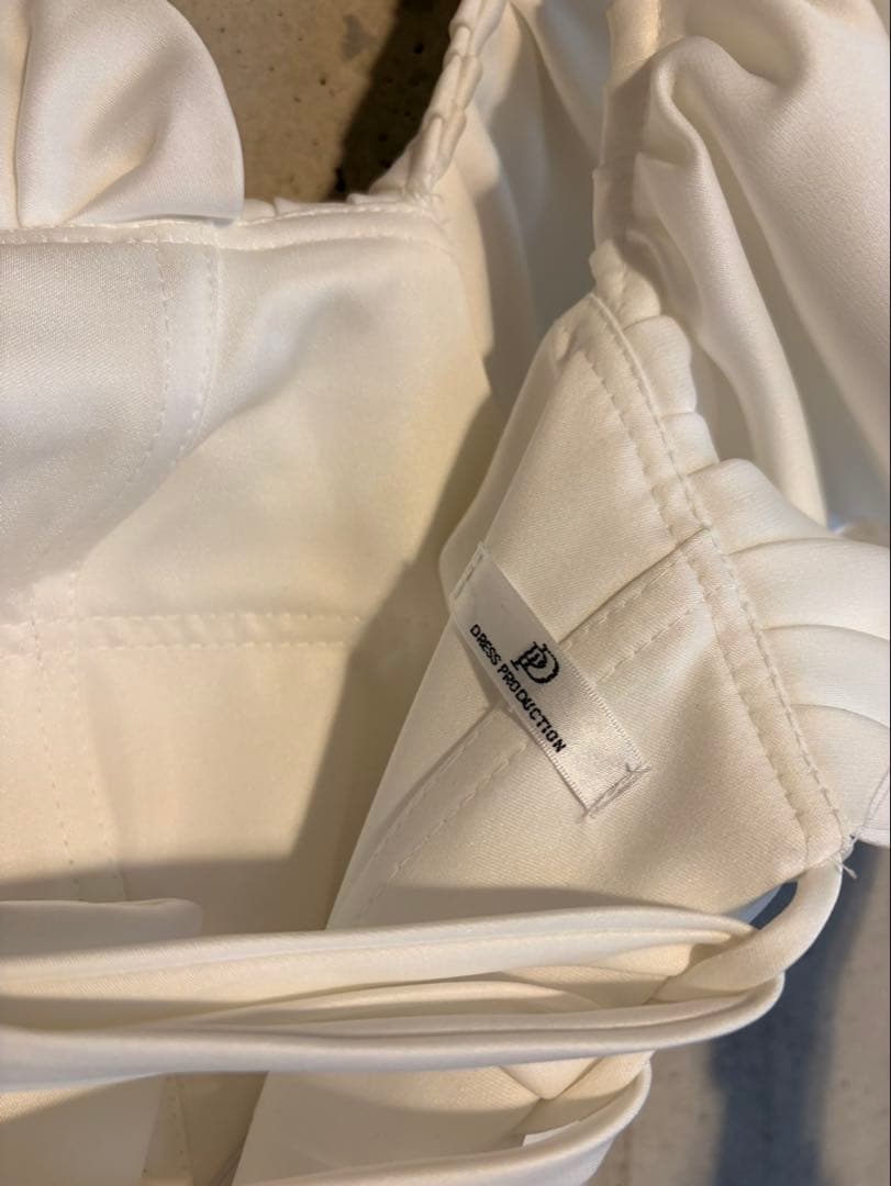 DRESS PRODUCTION オフショルダー Aラインドレス ホワイト