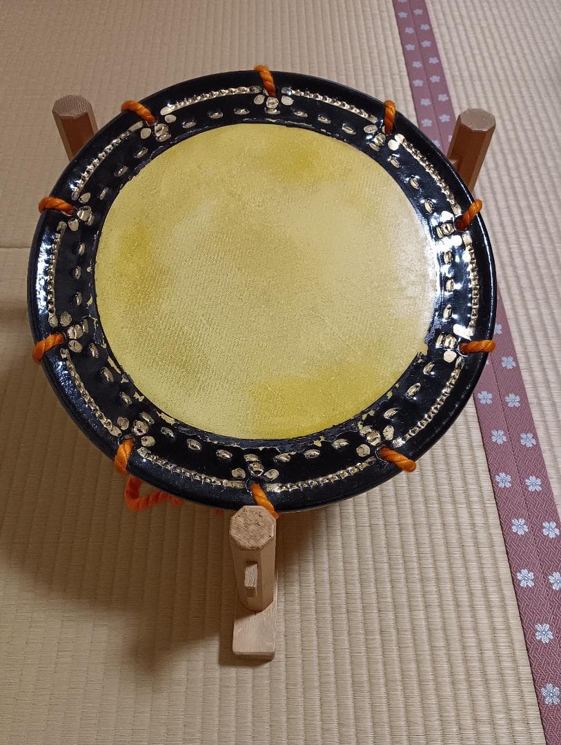 和太鼓　 締め太鼓　銭太鼓　直径約35cm バチ1セット付き