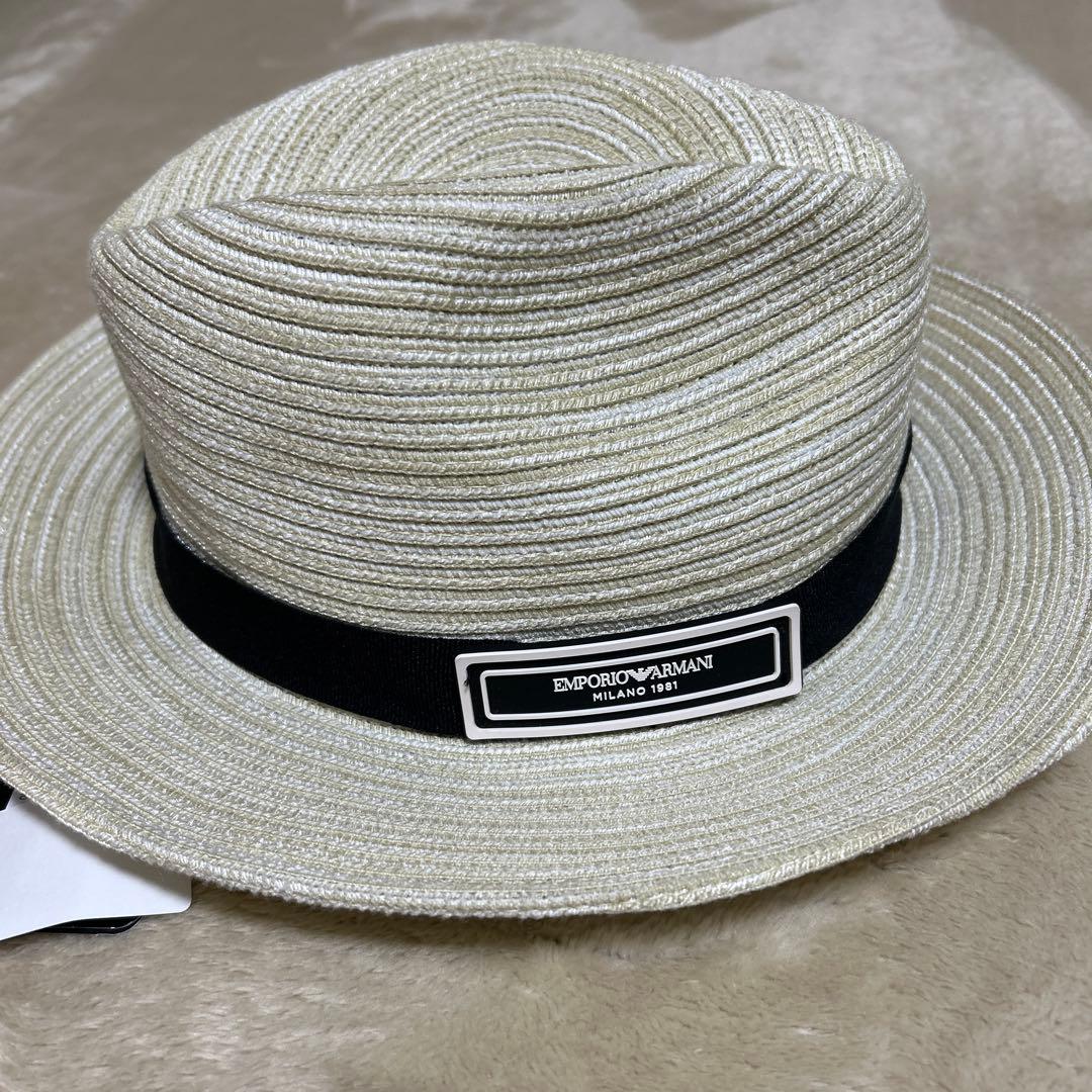 定価27000 EMPORIO ARMANI 麦わら帽子 ユニセックス 58