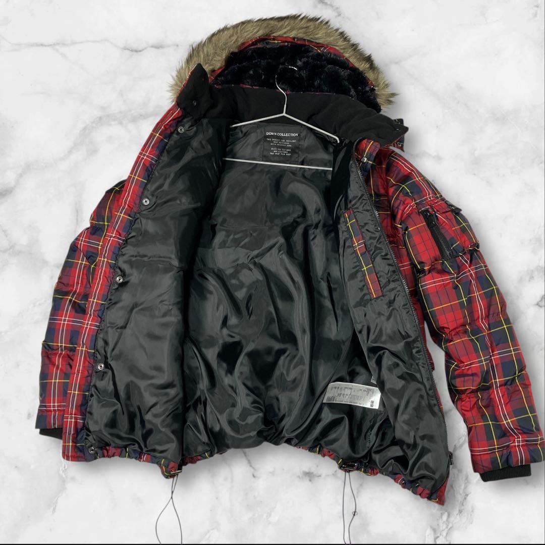 【美品old UNIQLO down jacket 】チェック柄 90s Y2K