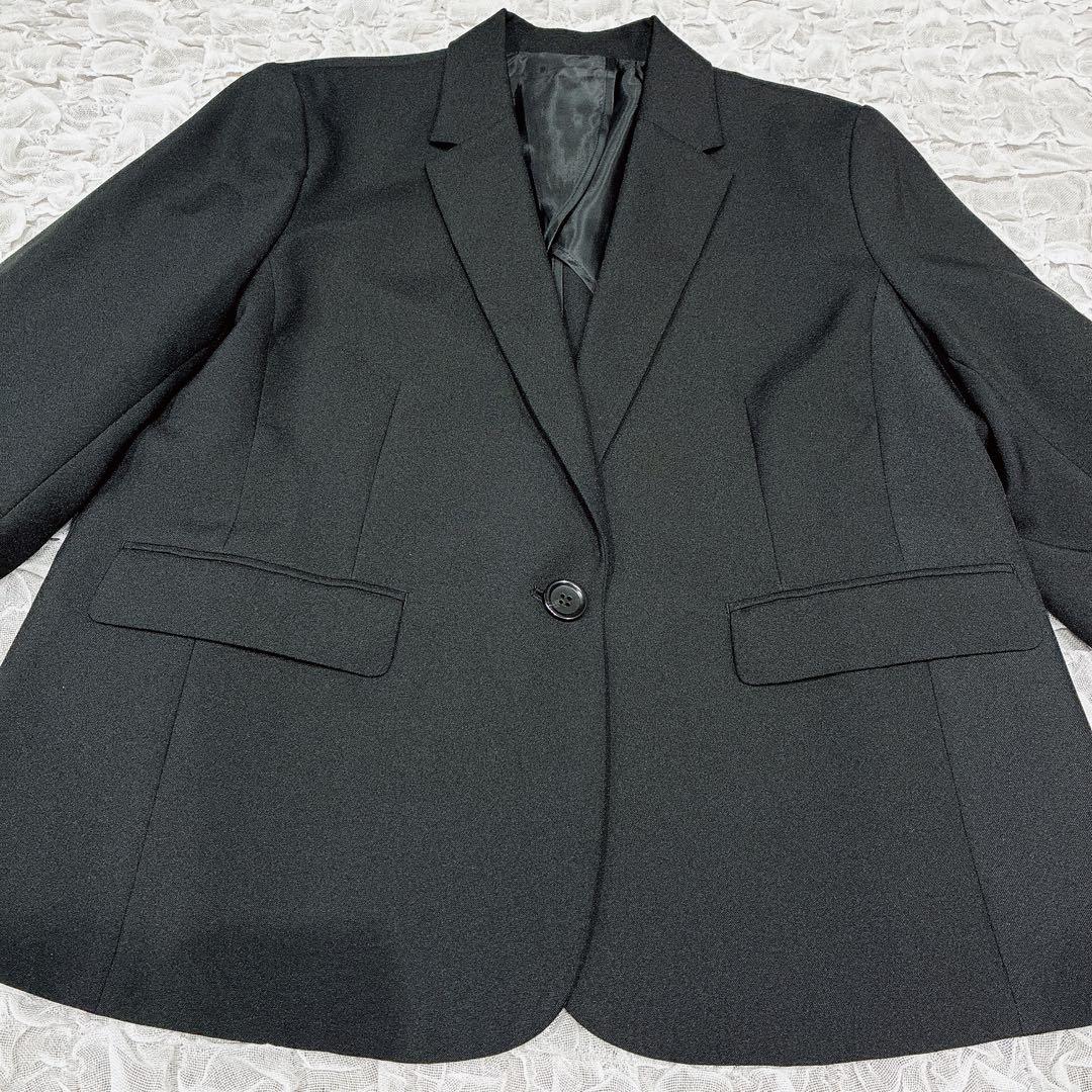 未使用　3L スーツ　黒　ジャケット　スカート　洗える　大きい　通勤　ブラック
