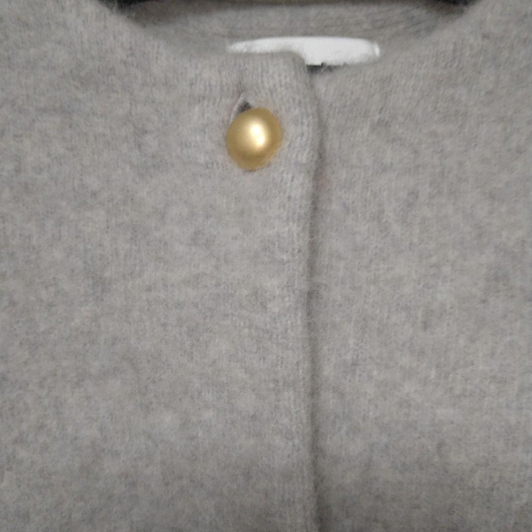 ラブティックボンボン ハイクオリティウール接結ジャケットカーディガンライトグレー