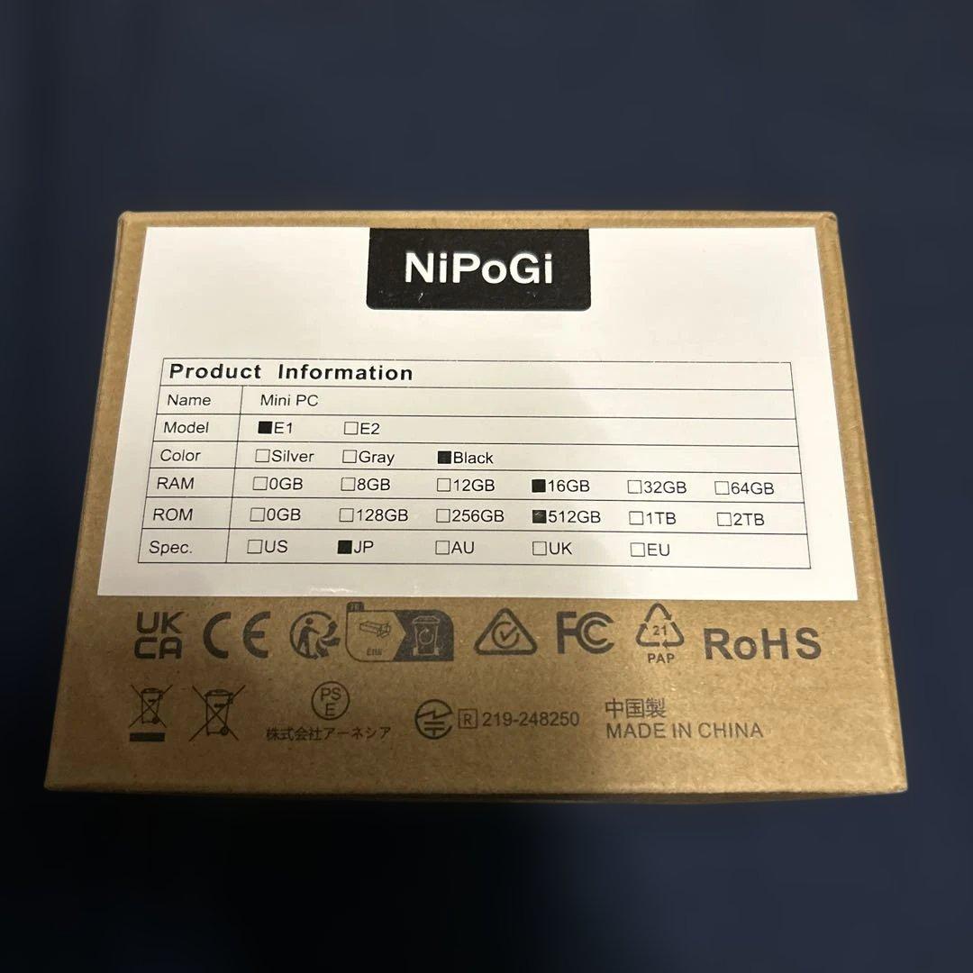 NiPoGi ミニPC E1 N97 16GB+512GB