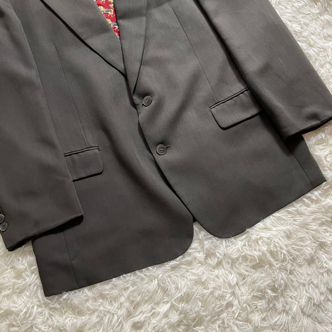 5点セット 3ピース スーツ セットアップ ネクタイ ピンズ 深緑 成人式 XL