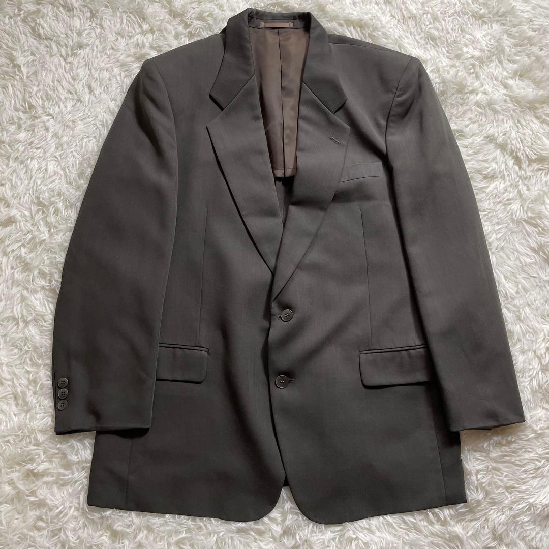 5点セット 3ピース スーツ セットアップ ネクタイ ピンズ 深緑 成人式 XL