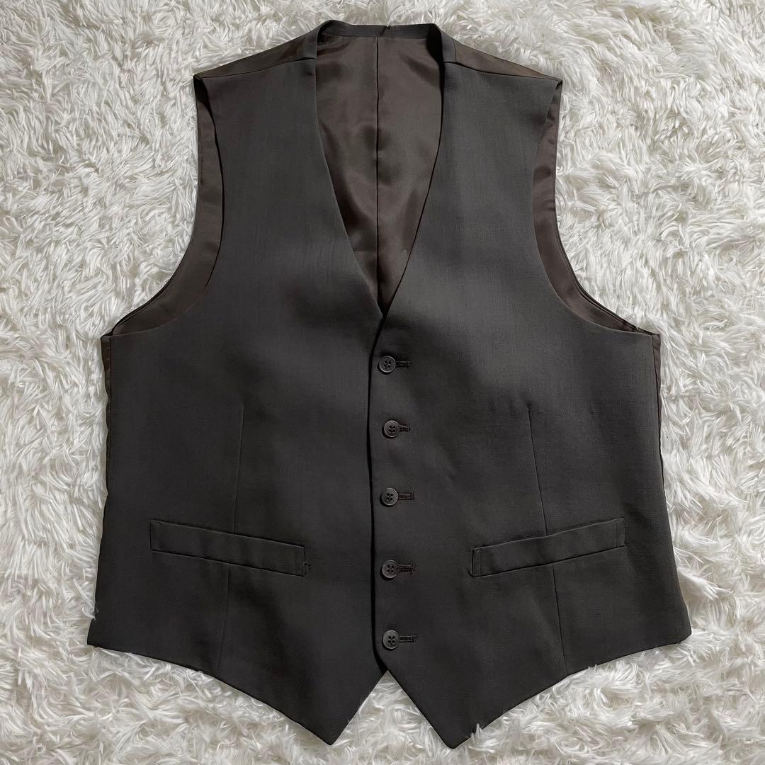 5点セット 3ピース スーツ セットアップ ネクタイ ピンズ 深緑 成人式 XL