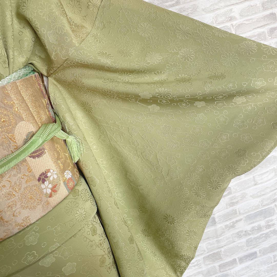 色無地　フルセット　菊　梅　地紋　難あり　練習用　シンプル　礼装　着物　I2