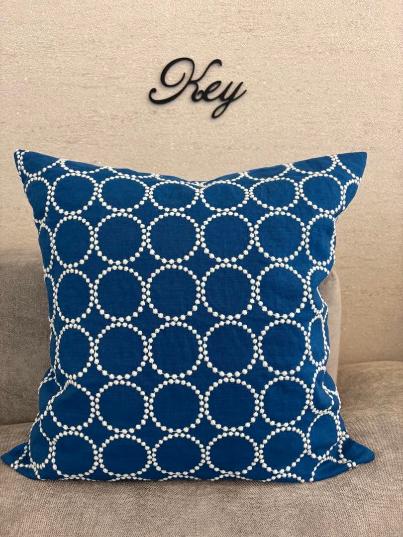 ミナペルホネン　ハンドメイドクッションカバー★タンバリンブルーxライトブルー