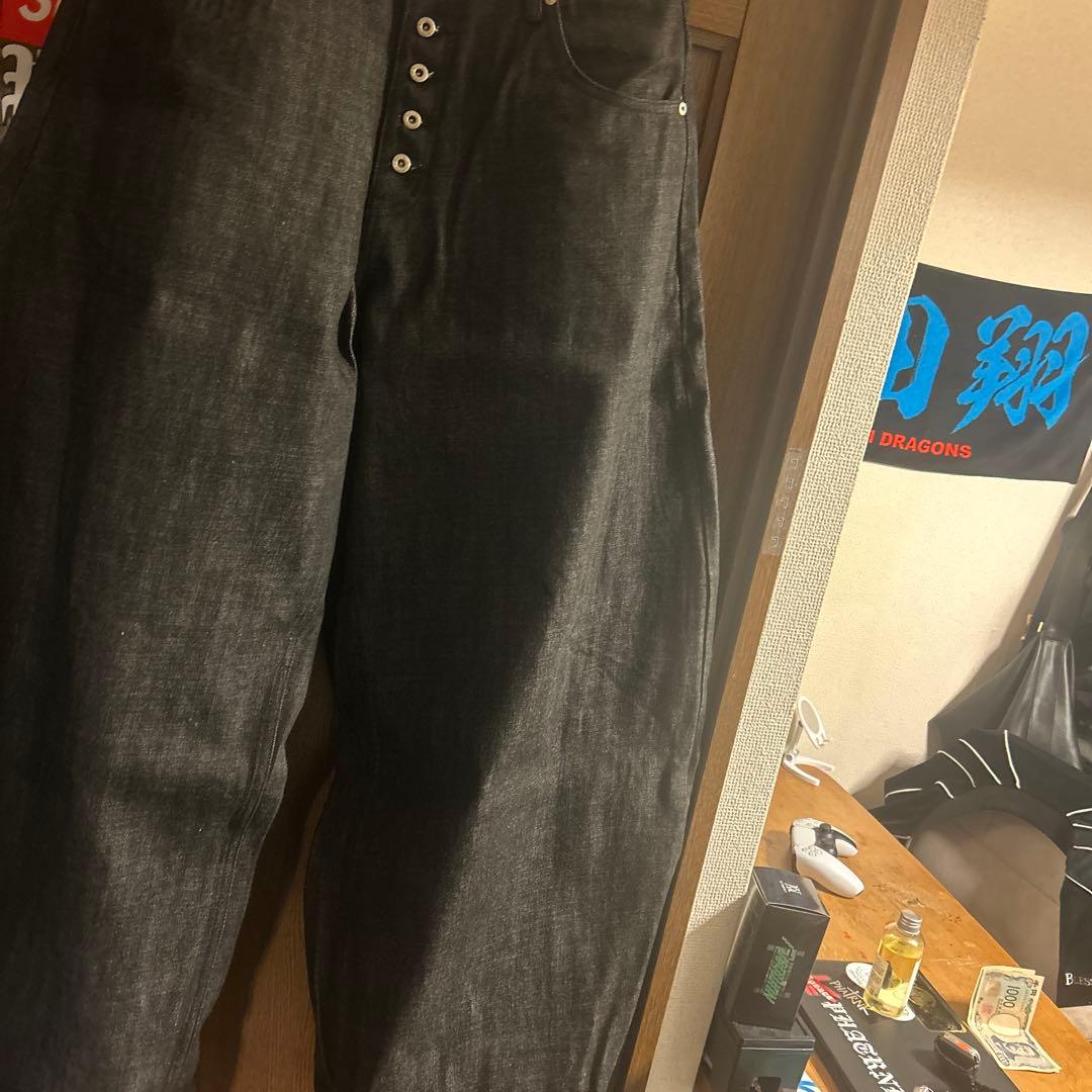 PEOPLESENSE ダークデニム ボタンフライパンツ