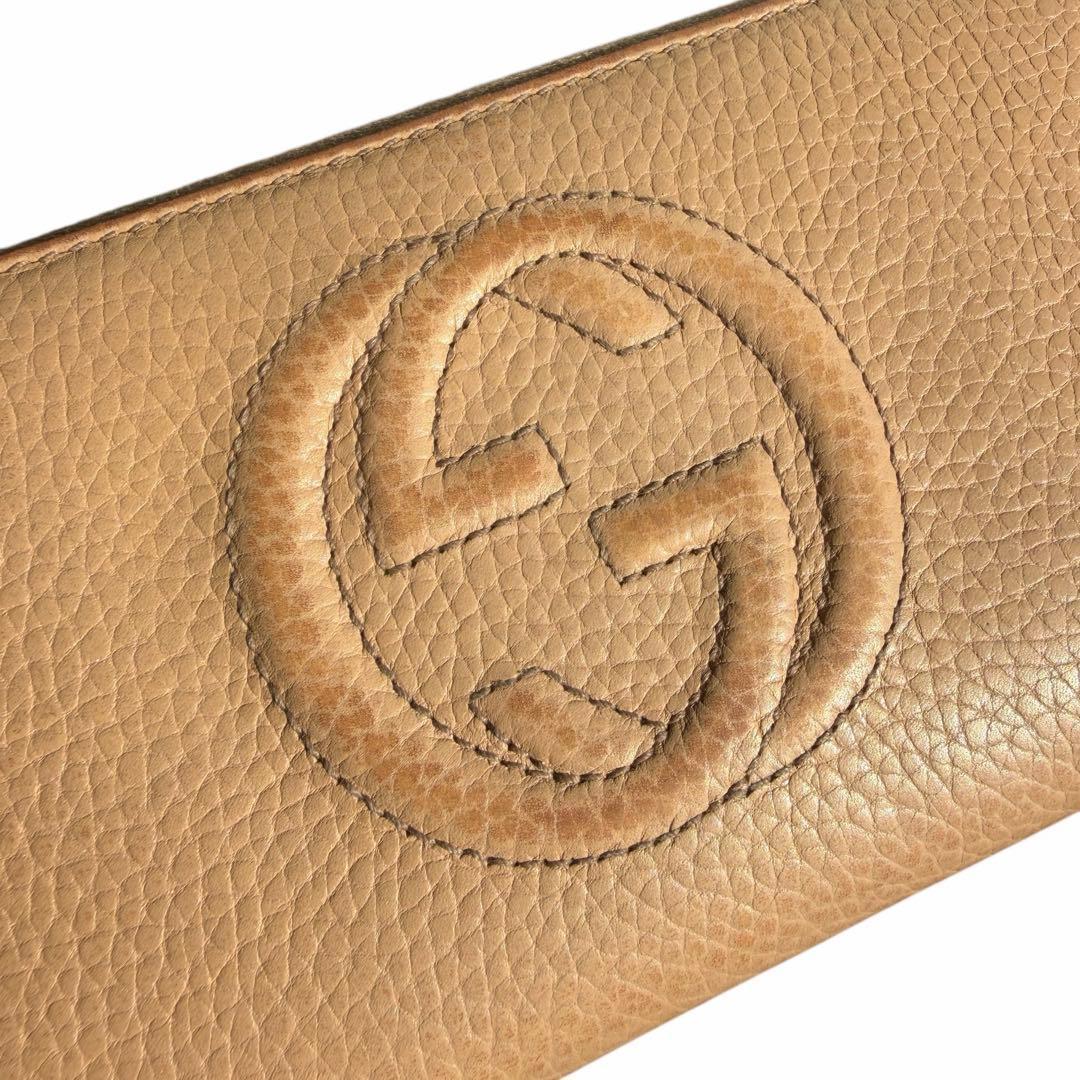 GUCCI グッチ ラウンドファスナー 長財布 ソーホー レザー　SOHO