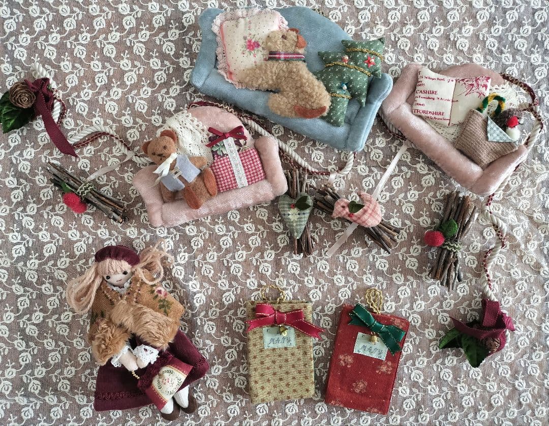 Manny　Xmasオーナメントとガーランド（布製）