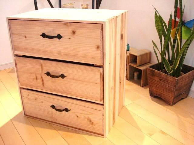 ★送料無料★サイス変更可能★木製3段引き出し/無垢材★オーダー可能収納ナチュラル