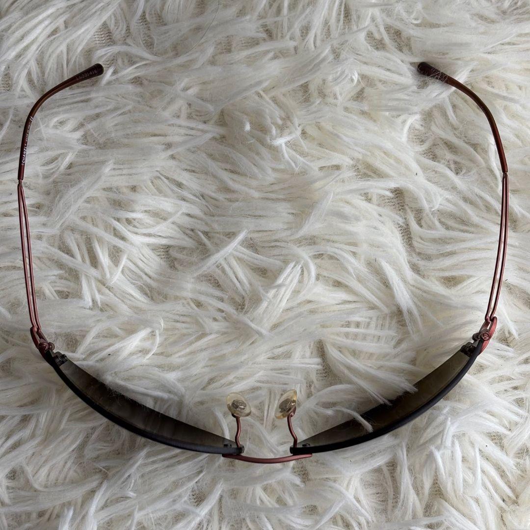 【激レア美品】シャネル　サングラス　リムレス　オーバル　ココマーク　黒系　茶色系