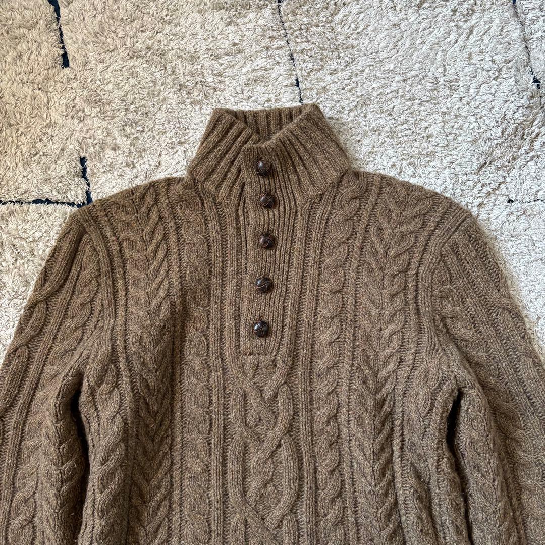 【XXLサイズ！✨】ポロラルフローレン　ケーブルニット　カシミヤ　ハーフボタン
