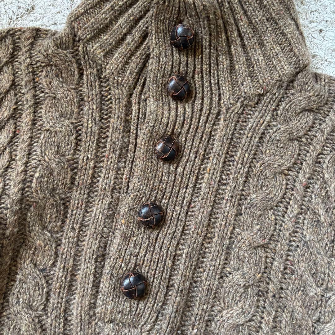 【XXLサイズ！✨】ポロラルフローレン　ケーブルニット　カシミヤ　ハーフボタン