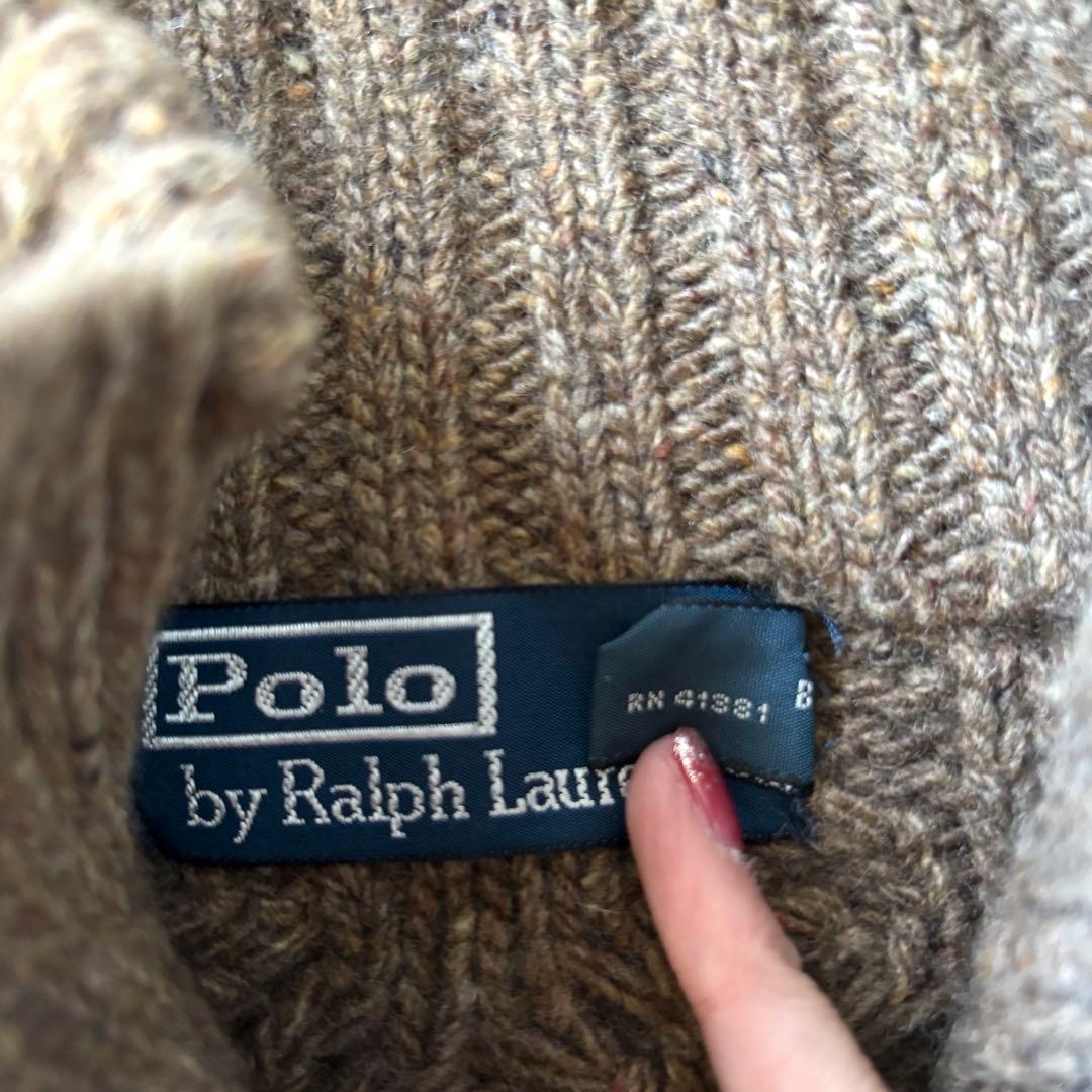 【XXLサイズ！✨】ポロラルフローレン　ケーブルニット　カシミヤ　ハーフボタン