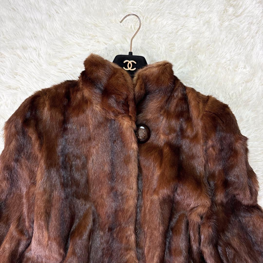 ☆大きいXLサイズ☆EMBA エンバ 毛皮 ヴィーゼルセーブル リアルファー