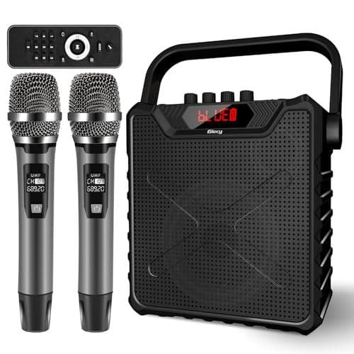 Giecy スピーカーセット 拡声器 ワイヤレスマイク2本 Bluetoothp
