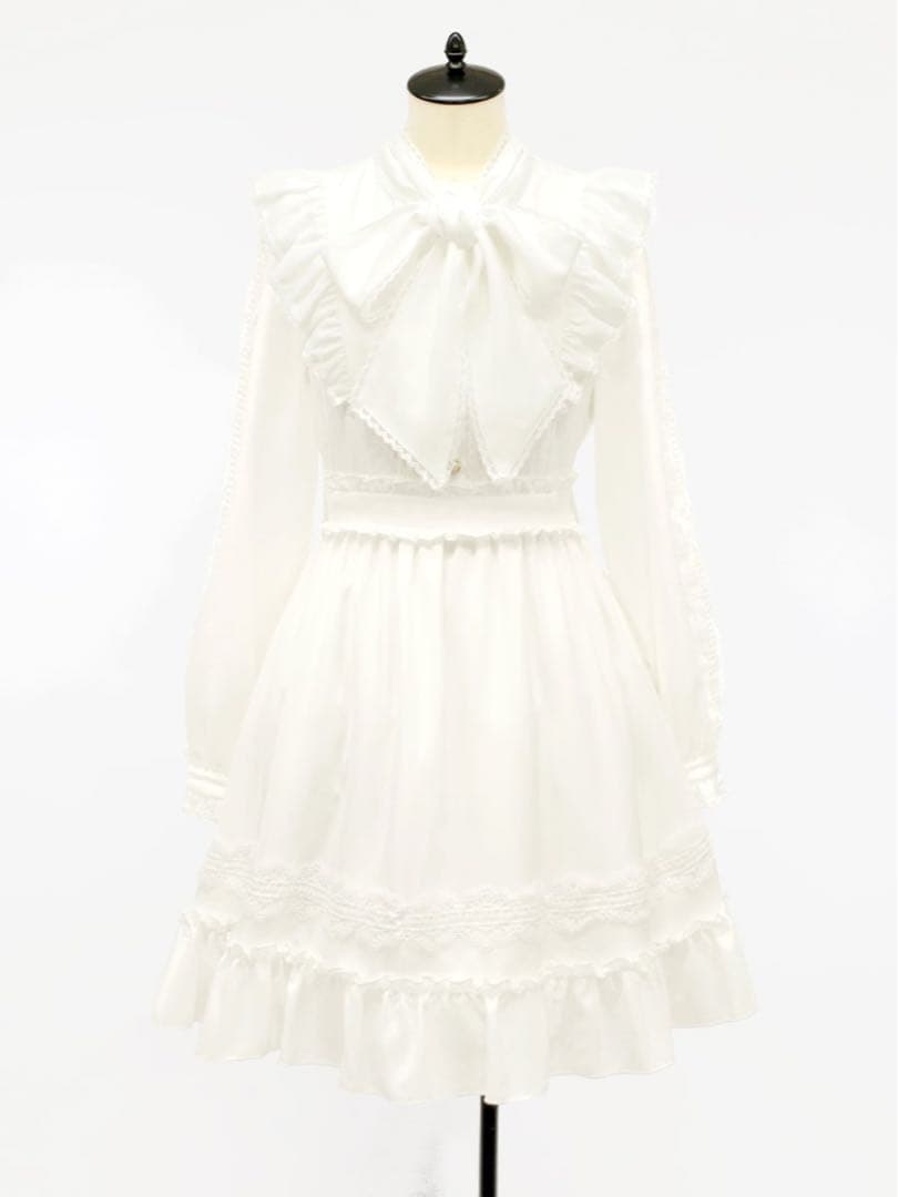 Amavel Pretty Laceボウタイワンピース　アイボリー