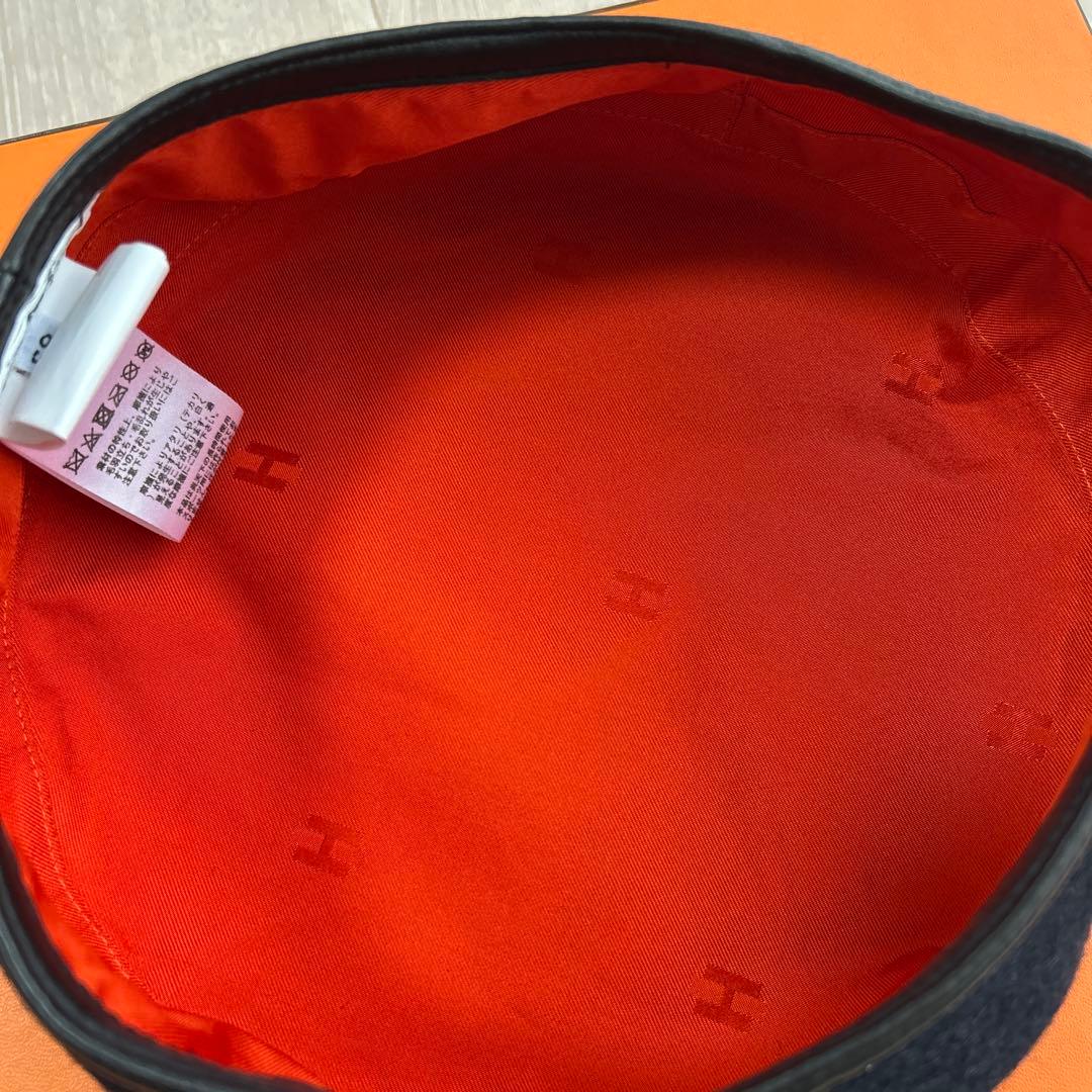 HERMES(エルメス)　サントノレ　ベレー帽　ネイビー お値下げ対応可！