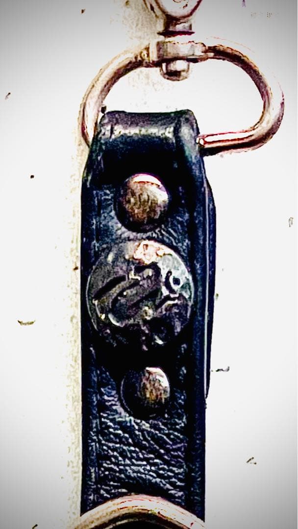 KMR I I ケムリ　ブラックレザー ウォレットチェーン スタッズ付き